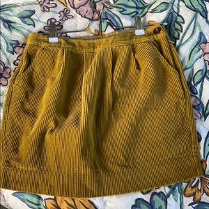 Mustard corduroy skirt